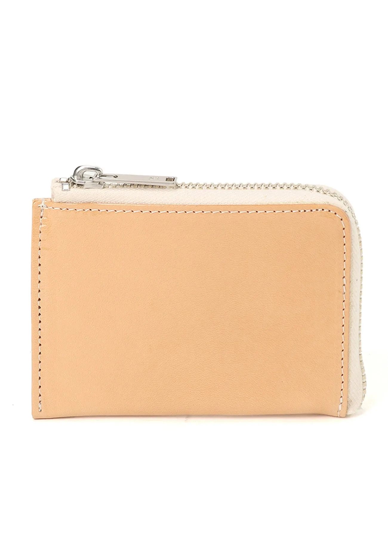 TANNED/ENAMEL-COATED LEATHER ZIPPERED CARD CASE