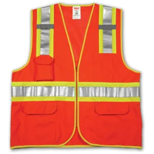 TINGLEY RUBBER CORP V73859.L-XL Job Sight Class 2 Two-Tone Surveyor Vest, Hi-Vis Orange, Large/X-Large, 1 Each