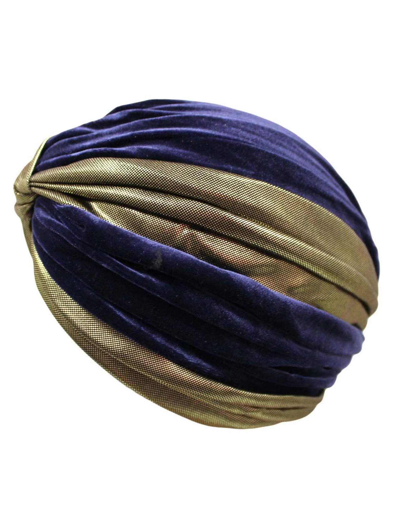 Two-Tone Velour Fashion Turban Head Wrap
