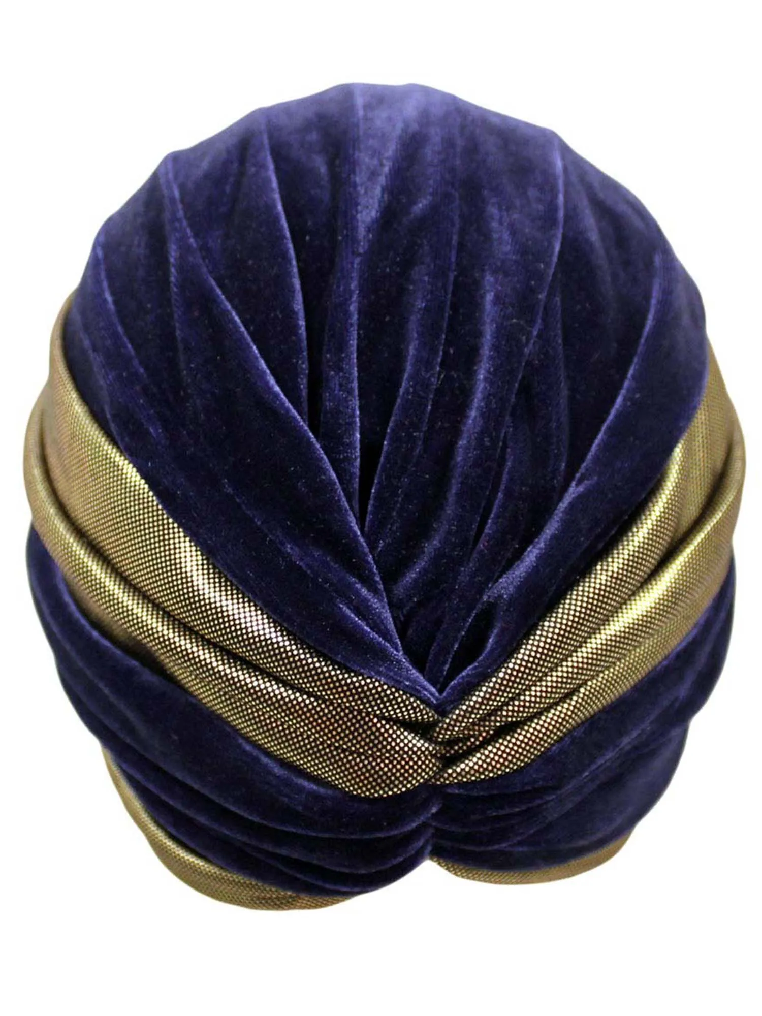 Two-Tone Velour Fashion Turban Head Wrap