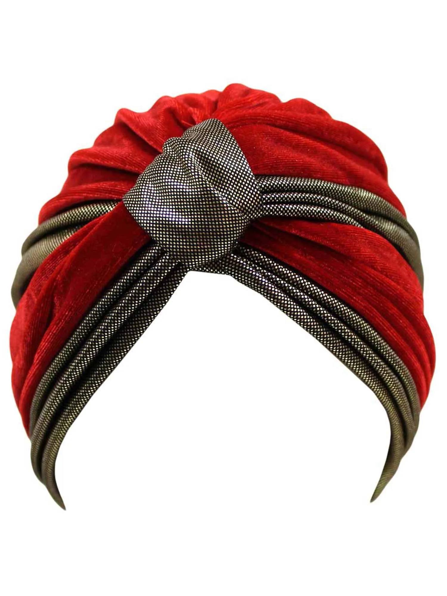 Two-Tone Velour Fashion Turban Head Wrap