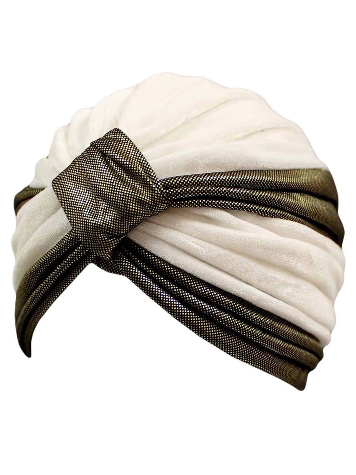 Two-Tone Velour Fashion Turban Head Wrap