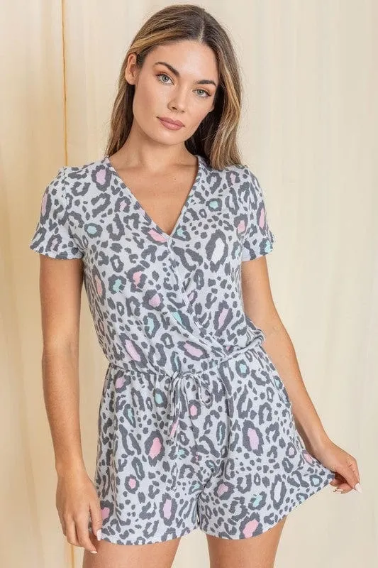 Unleash Your Wild Side: Short Sleeve Animal Print Romper