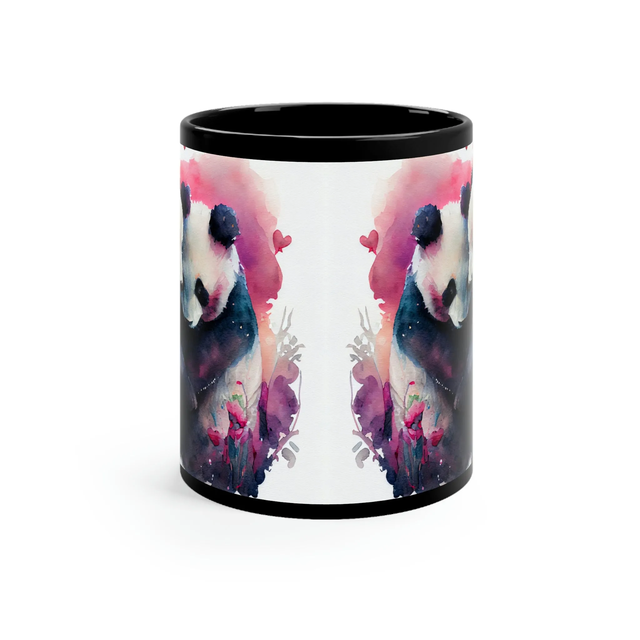 Valentines Panda 06 - Black mug 11oz