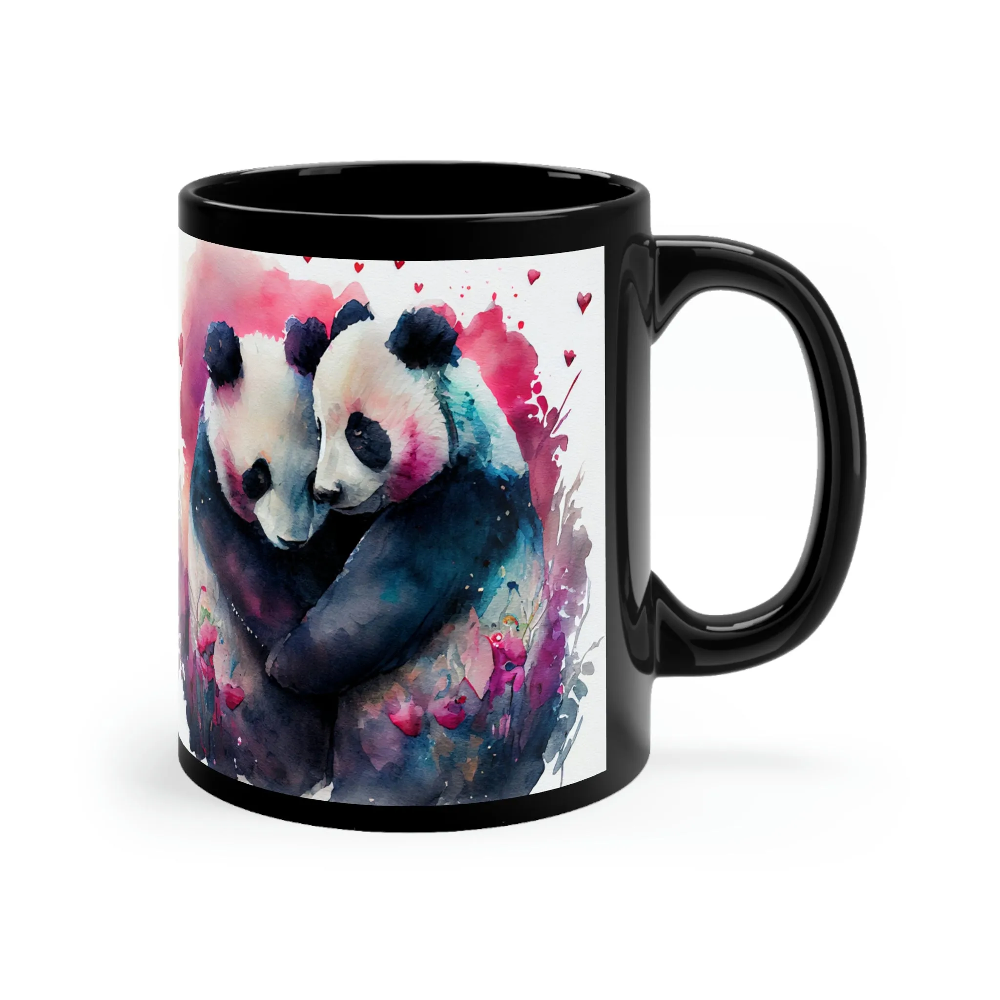 Valentines Panda 06 - Black mug 11oz