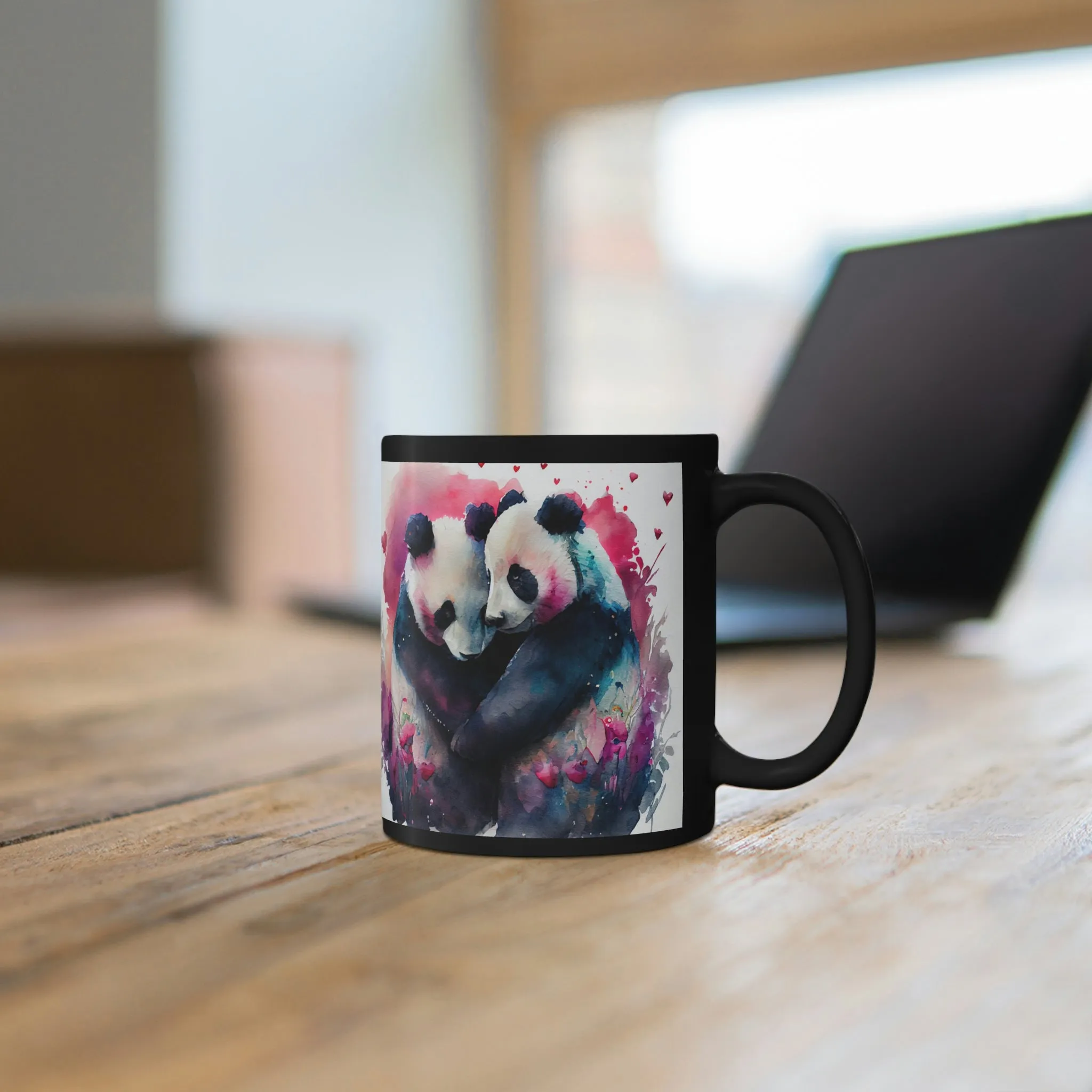 Valentines Panda 06 - Black mug 11oz
