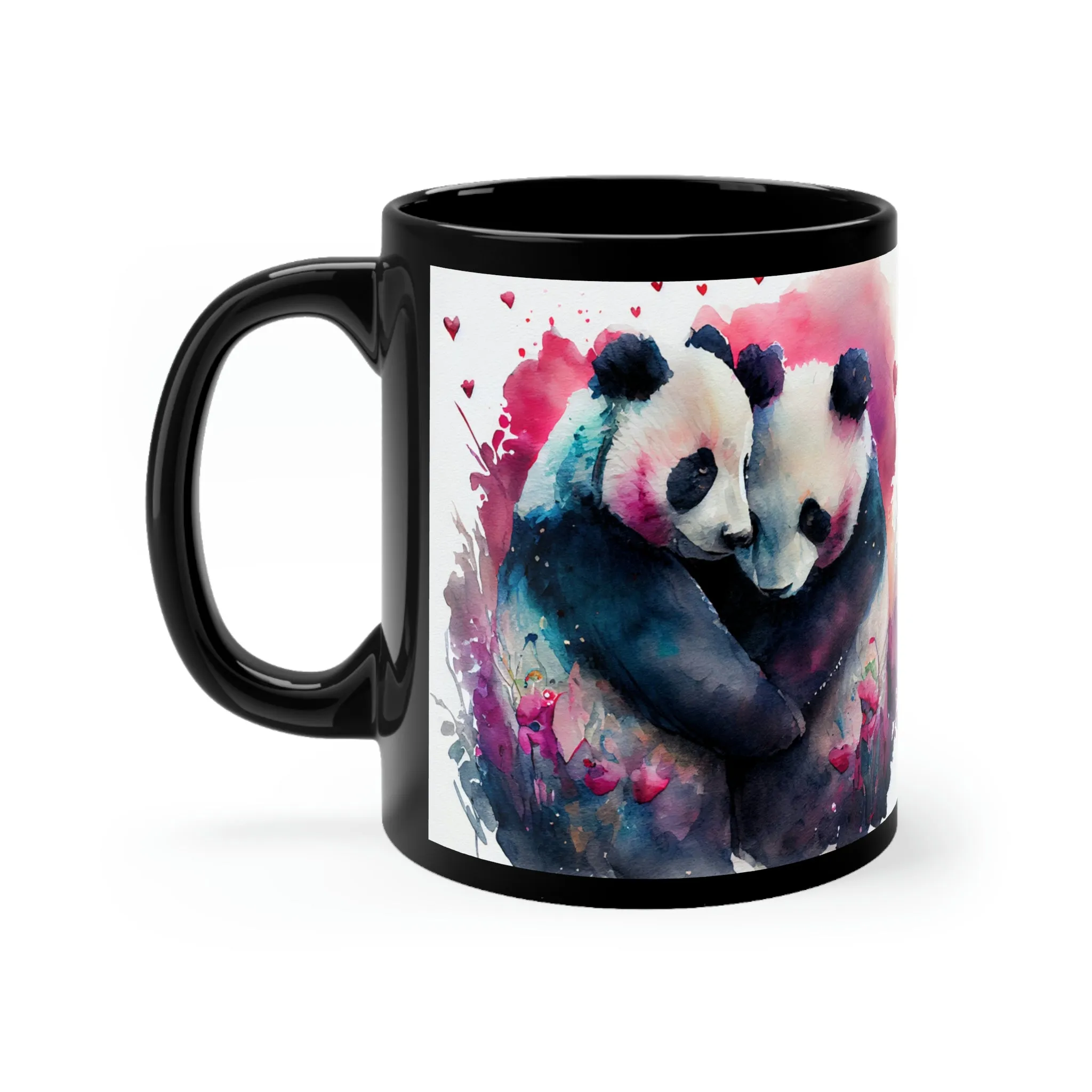 Valentines Panda 06 - Black mug 11oz