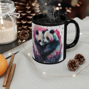 Valentines Panda 06 - Black mug 11oz