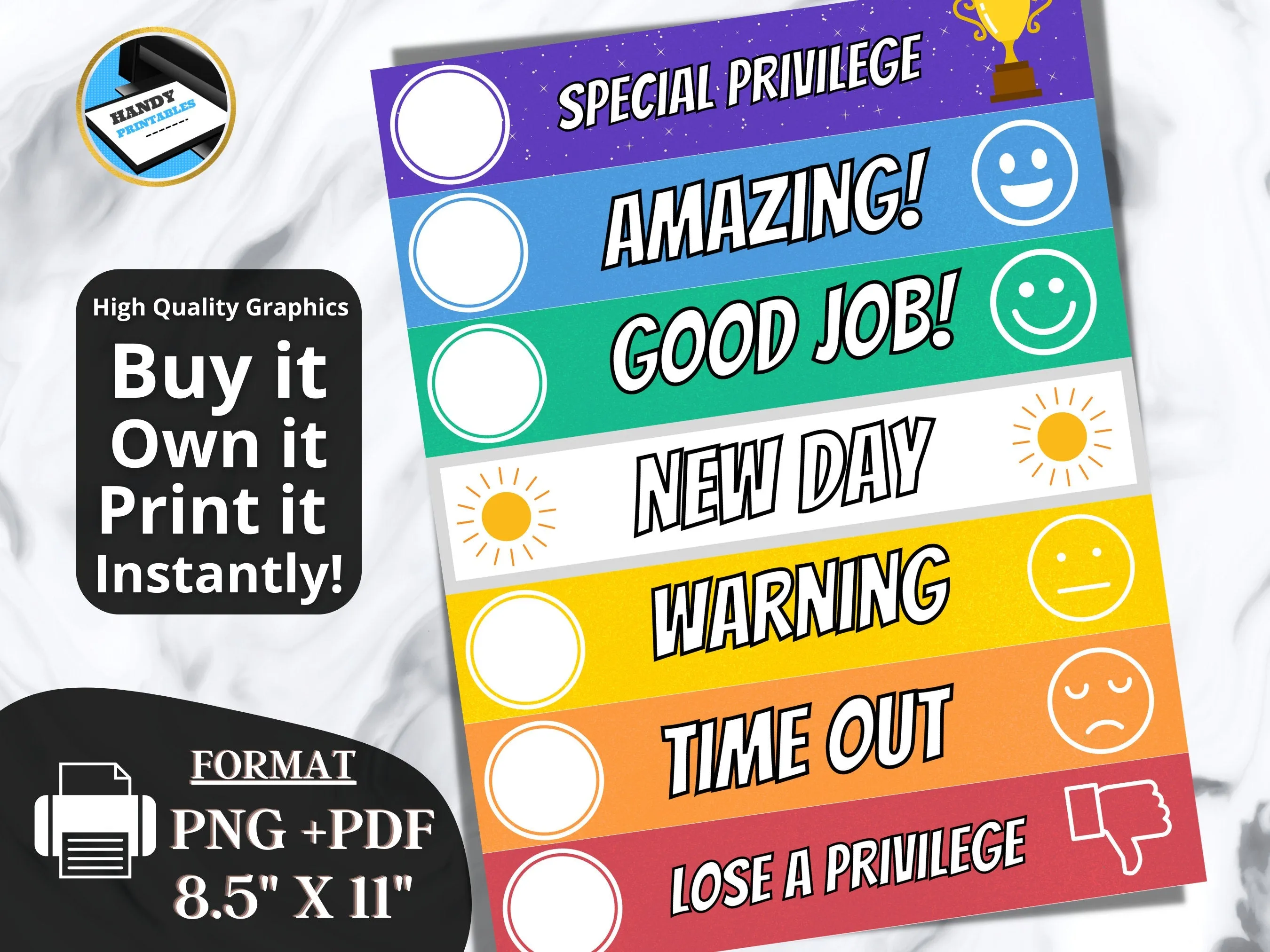 Vibrant Behavior Chart for Kids