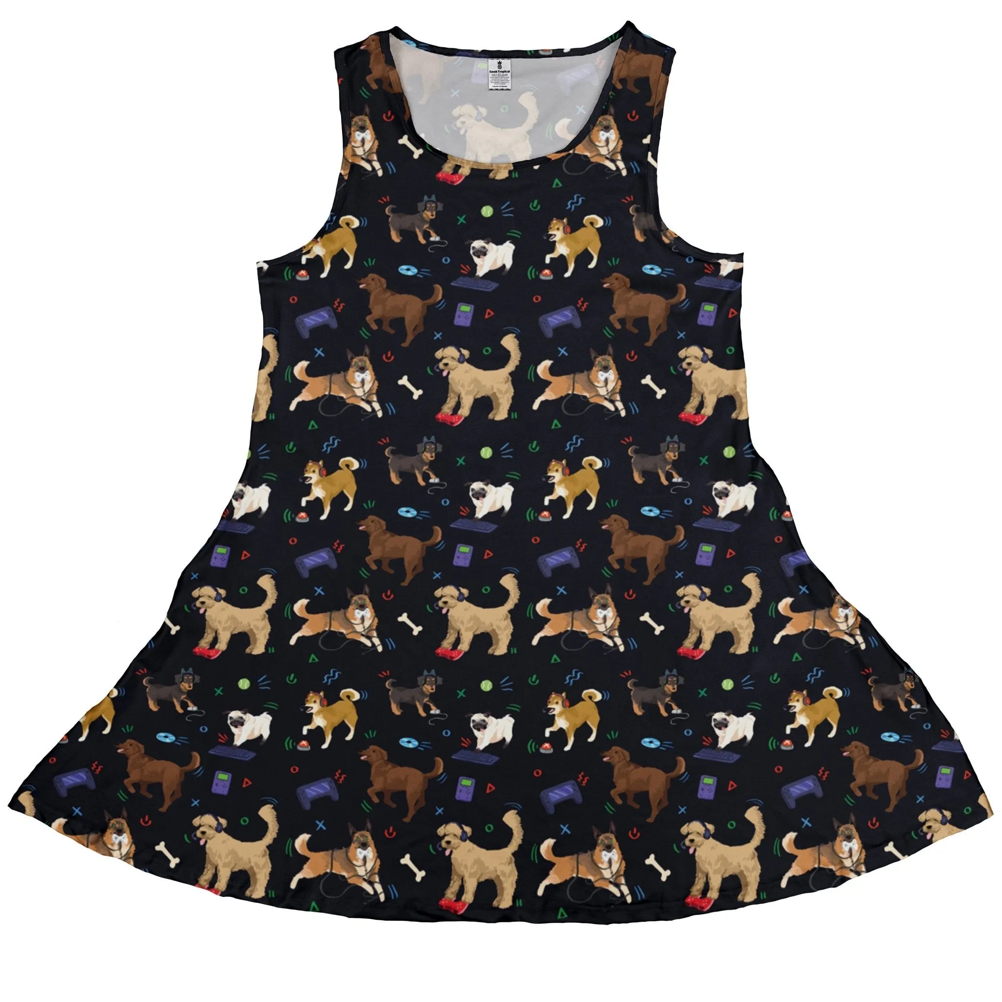 Video Game Dogs Dark Dress