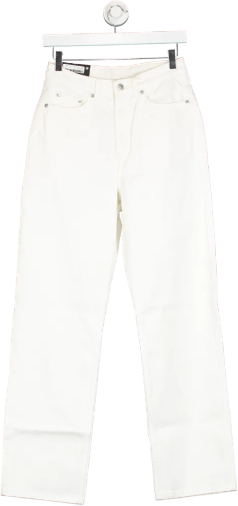 Weekday White Rowe Extra High Straight Jeans W27 L30