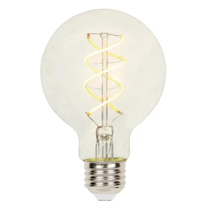 Westinghouse 5121000 Flexible Filament LED G25 Globe Dimmable Light Bulb - 5 Watt - Clear - 2700 Kelvin - E26 Base