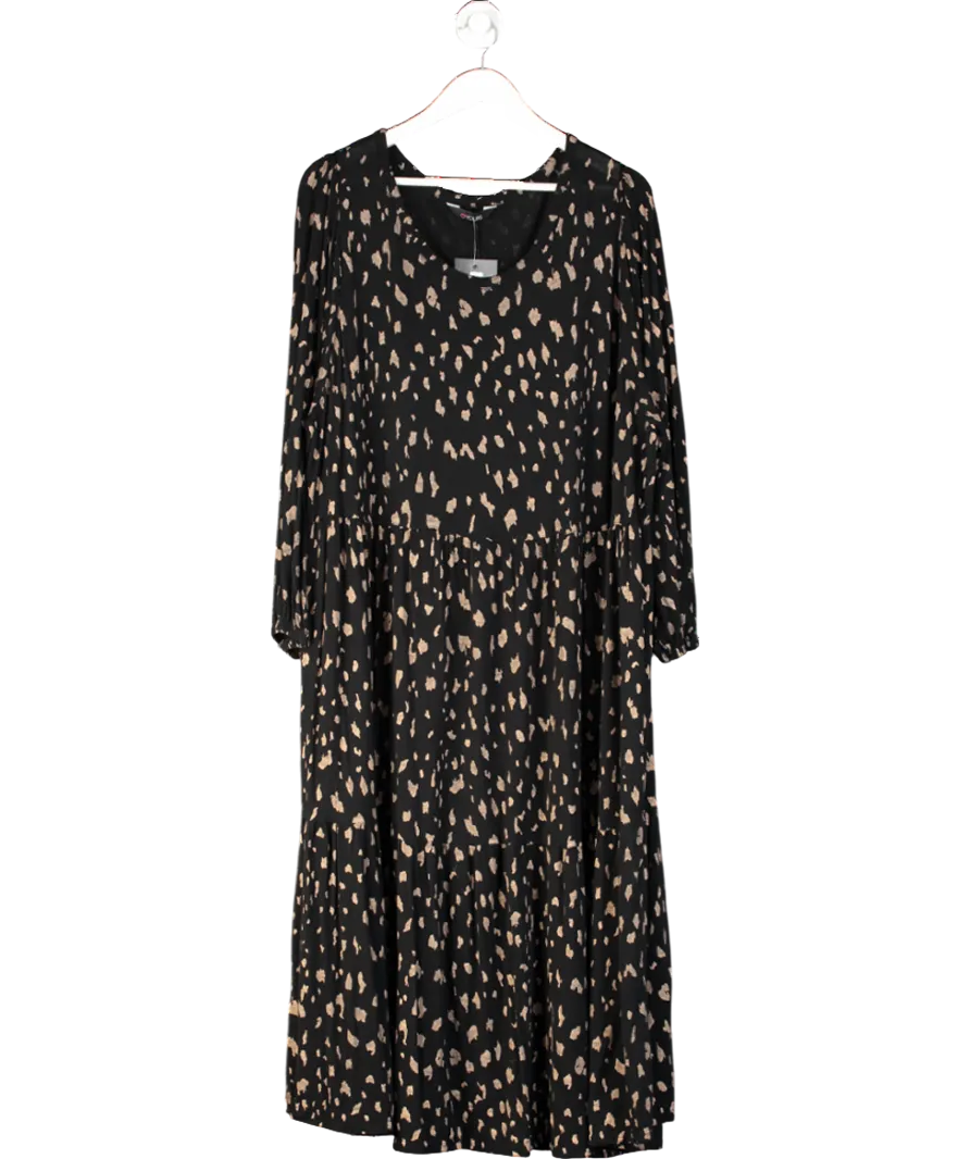Yours Black Abstract Print Maxi Dress UK 26-28