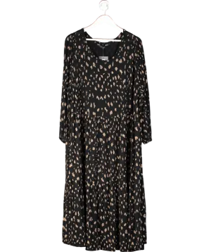 Yours Black Abstract Print Maxi Dress UK 26-28